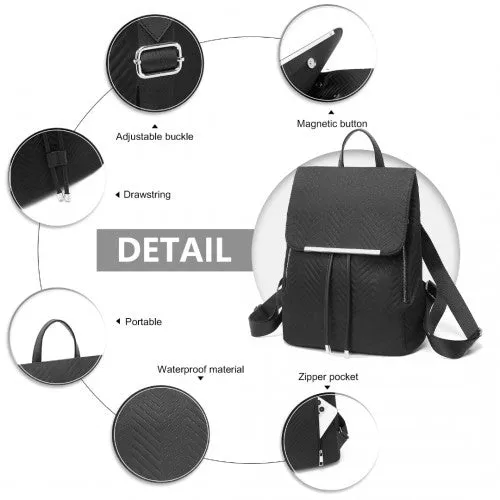 Miss Lulu Lightweight And Elegant Daily Backpack - Black
