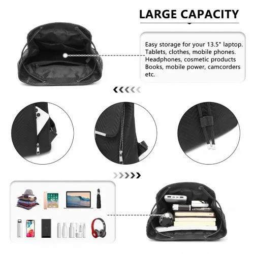 Miss Lulu Lightweight And Elegant Daily Backpack - Black
