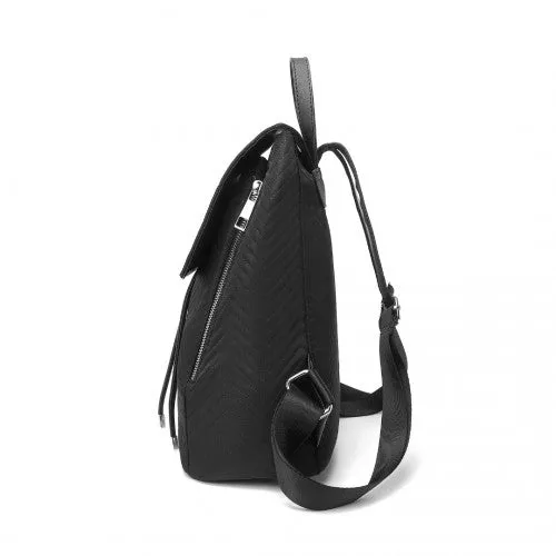 Miss Lulu Lightweight And Elegant Daily Backpack - Black