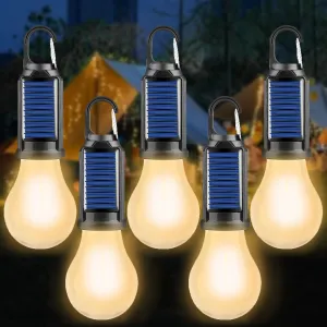 MODOAO Solar LED Camping Light, Rechargeable and Waterproof Outdoor Tent Light, Emergency Bulb Light with Clip Hook, Suitable for Camping, Gatherings, and Barbecues