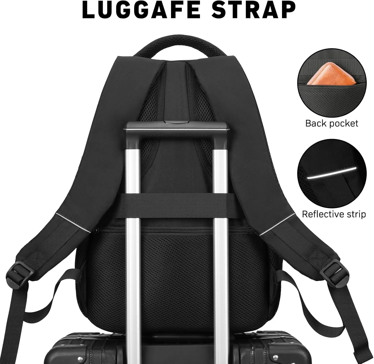 MOMUVO School Backpack for Teens Boys and Girls,15.6 Inch Laptop Backpack Unisex Bookbag with USB Charging Port Water-Resistant Schoolbag Casual Daypack-Black