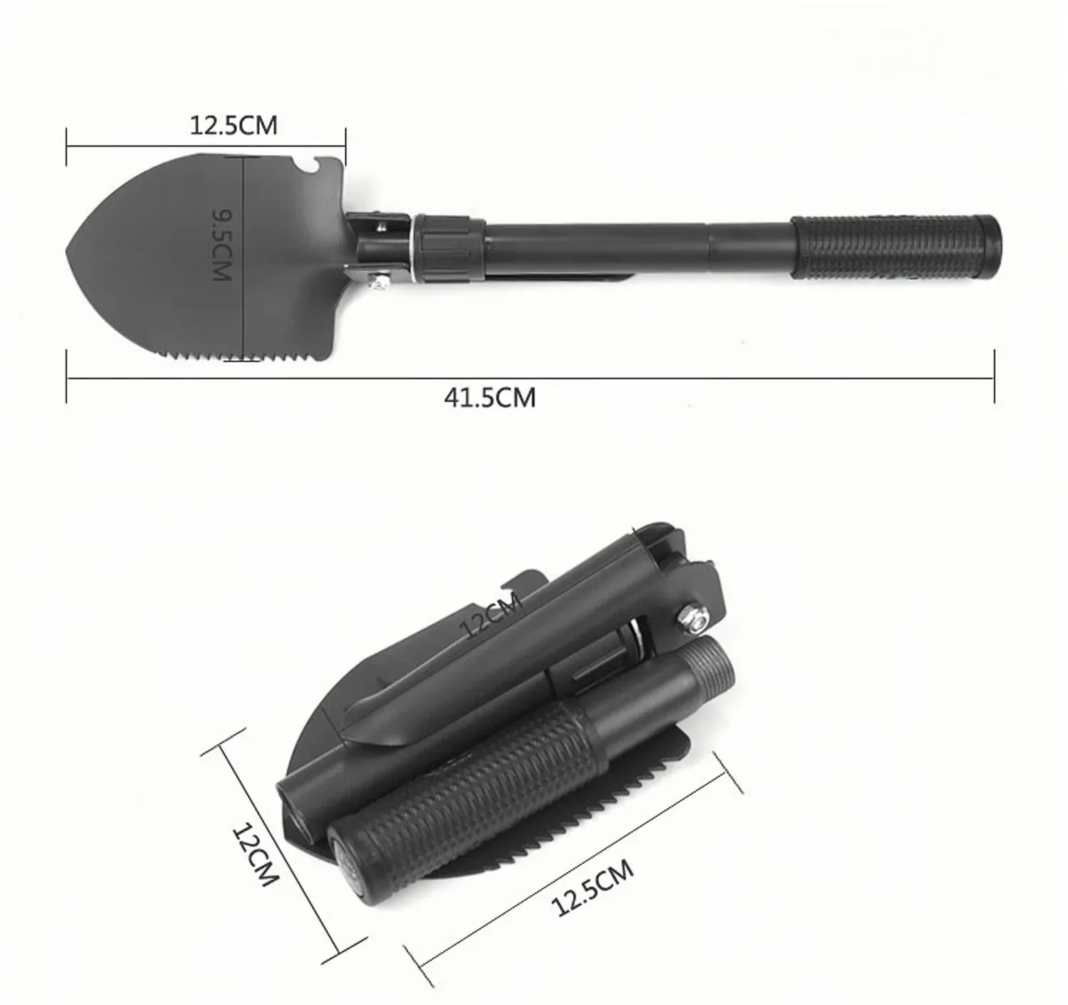 Multifunction Camping Shovel - Survival Folding Shovel for Military Tactical Use, Hiking, and Gardening