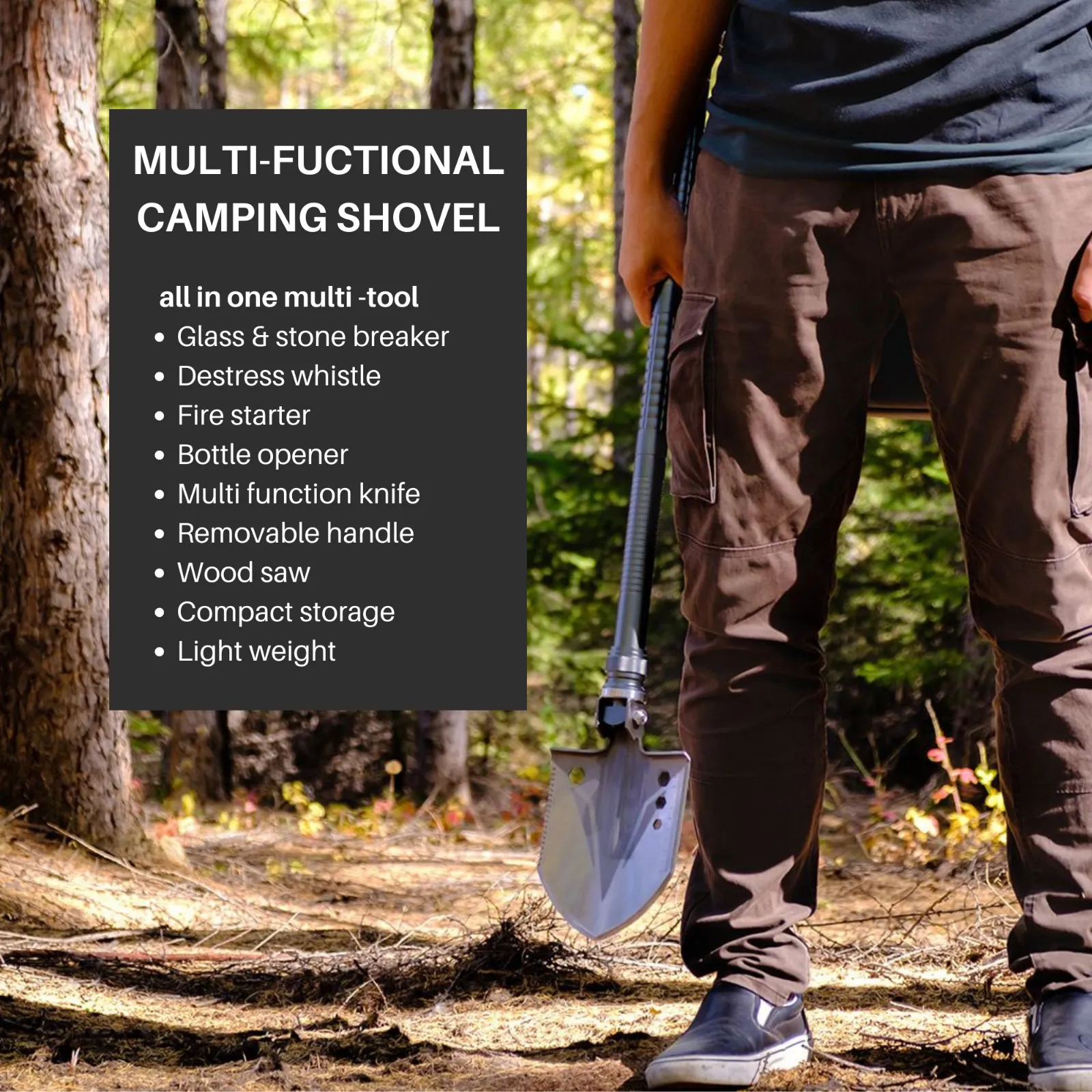 Multifunction Hiking Military Tools Camping Shovel Folding Outdoor Survival
