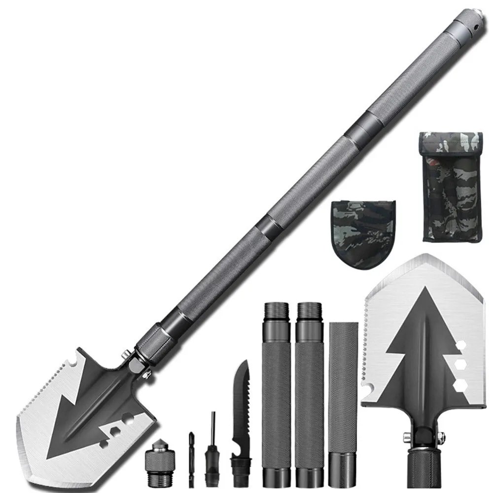 Multifunction Tactical Shovel Folding Camping Survival Emergency Tools Military
