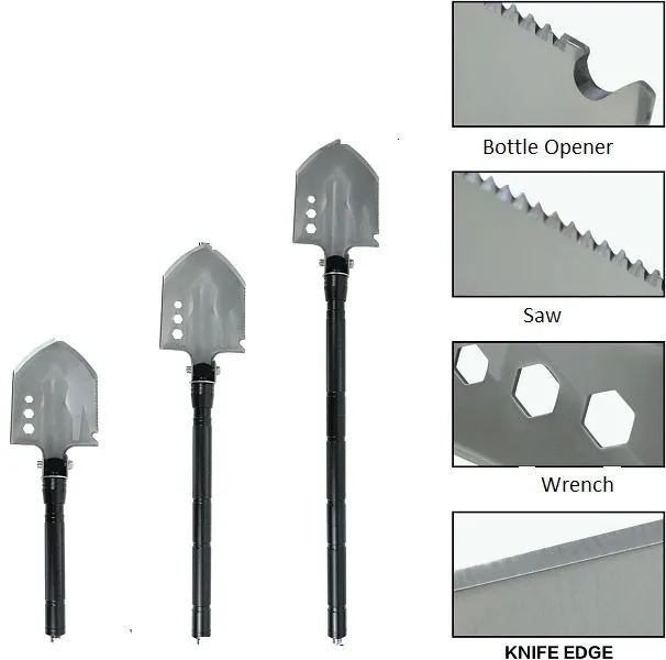 Multifunction Tactical Shovel Folding Camping Survival Emergency Tools