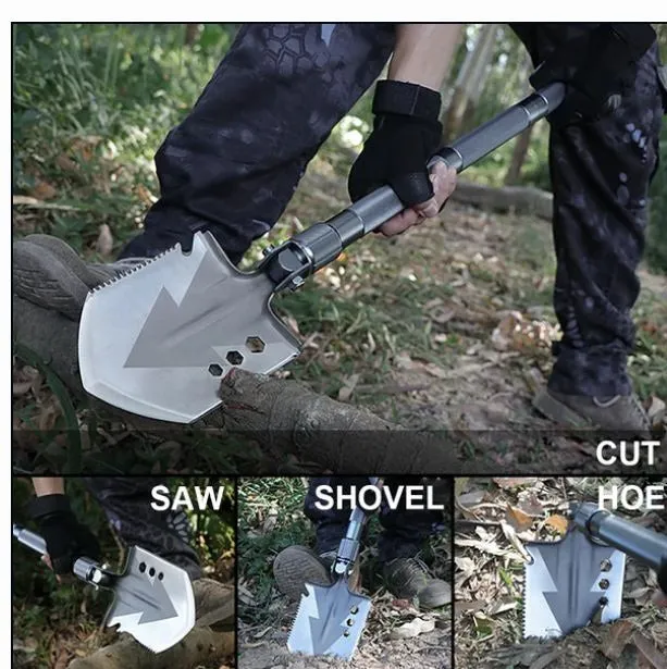 Multifunction Tactical Shovel Folding Camping Survival Emergency Tools
