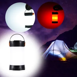 Multifunction USB Mini Waterproof Camping Lights 1* 26650/18650 battery 3.5V red /white light Outdoor Tent Lights free compass