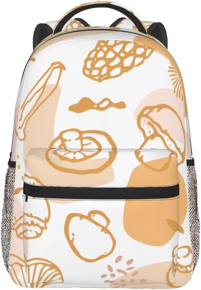 Mushroom Spores, Shapes, And Edible Mushrooms Backpack Laptop Backpack Sports Travel Shoulder bag Light casual backpack