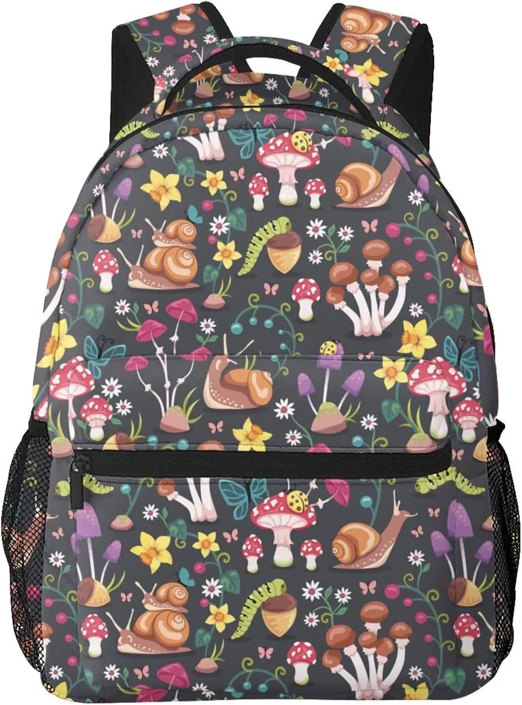 Mushrooms Snails Butterflies Ladybugs Backpack Laptop Backpack Sports Travel Shoulder bag Light casual backpack