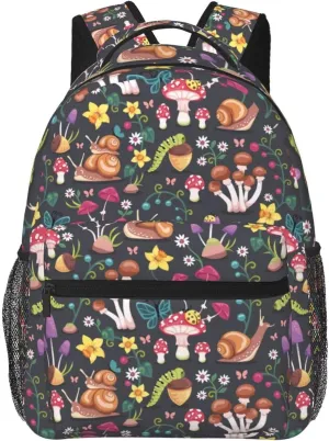 Mushrooms Snails Butterflies Ladybugs Backpack Laptop Backpack Sports Travel Shoulder bag Light casual backpack