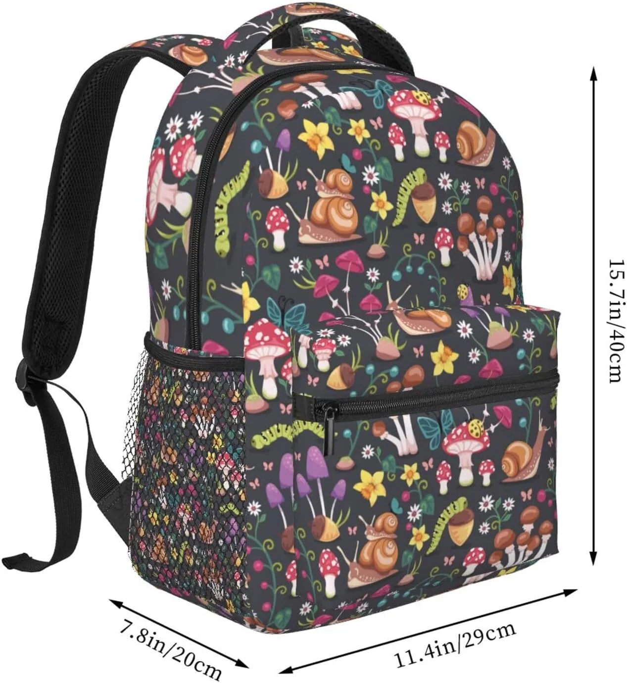 Mushrooms Snails Butterflies Ladybugs Backpack Laptop Backpack Sports Travel Shoulder bag Light casual backpack