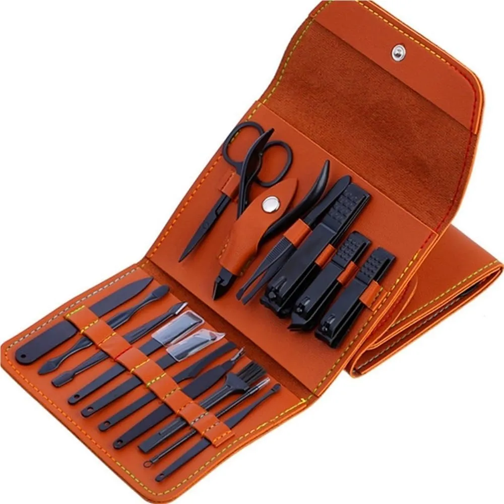 Nail Clippers Set Fingernail Home Nail Clipper 16 Piece Set Large Opening Manicure Tool Unisex Mini Compact Eyebrow Clip Tweezers,
