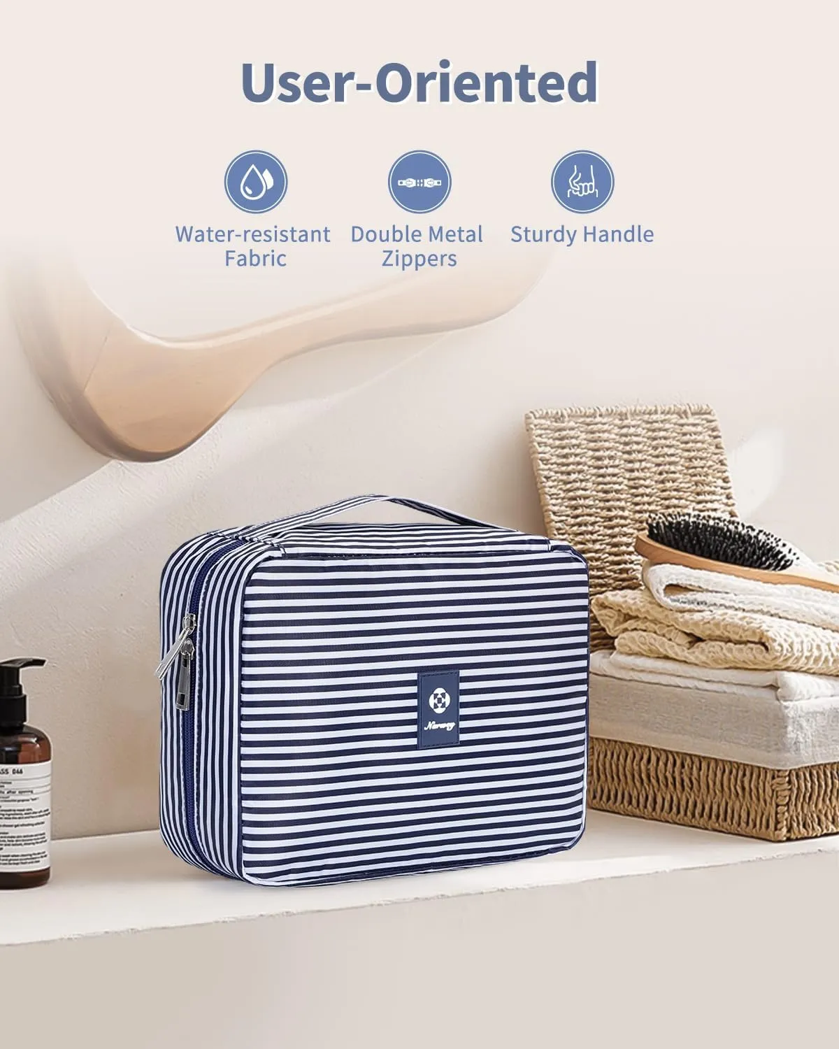 Narwey Small Hanging Travel Toiletry Bag for Women, Travel Bag for Toiletries, Makeup Bag Organizer Cosmetic Bags Make Up Bags for Girls