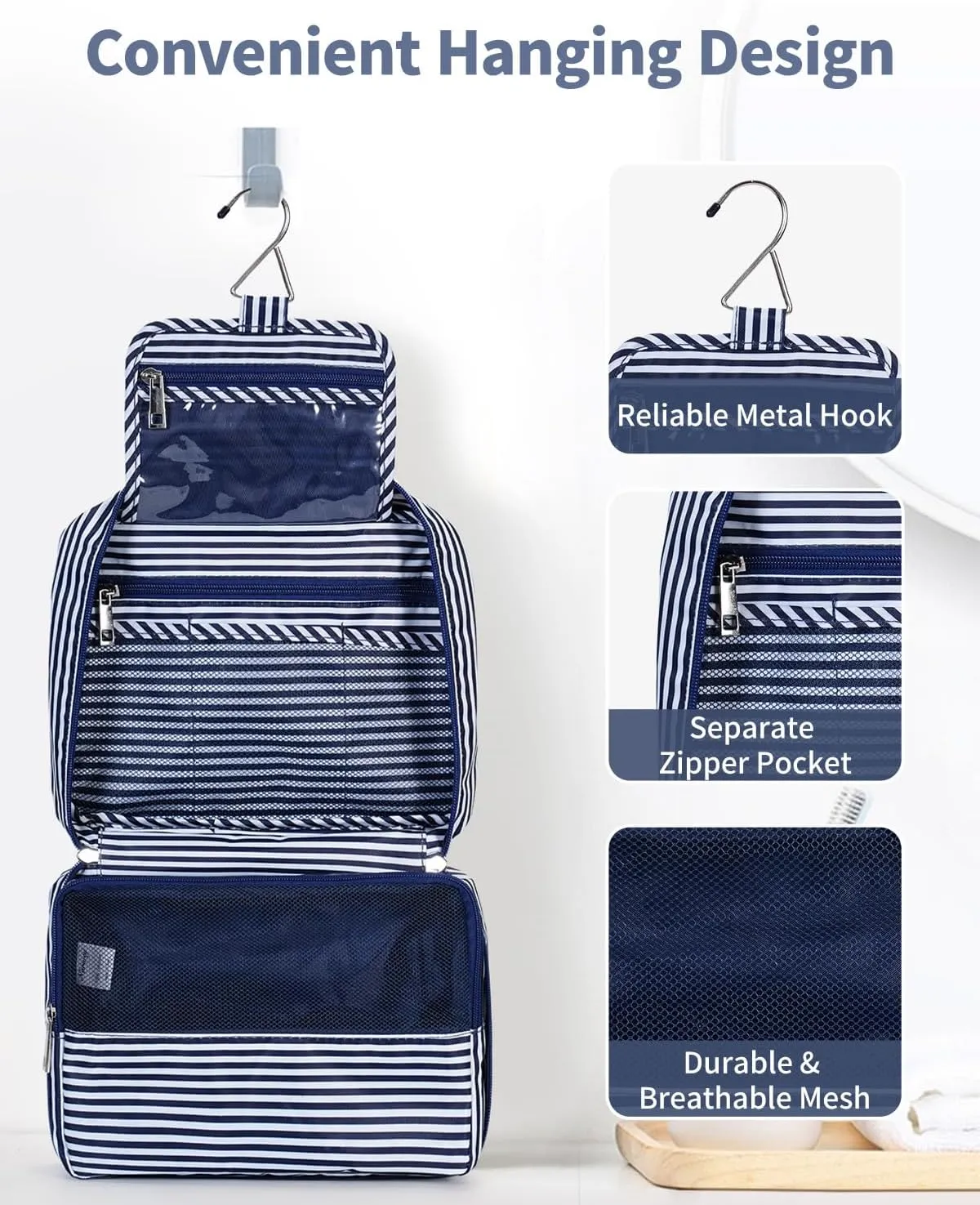 Narwey Small Hanging Travel Toiletry Bag for Women, Travel Bag for Toiletries, Makeup Bag Organizer Cosmetic Bags Make Up Bags for Girls