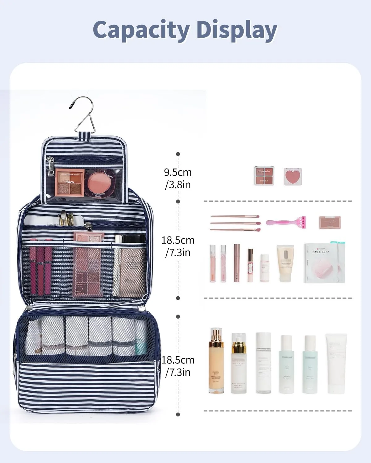 Narwey Small Hanging Travel Toiletry Bag for Women, Travel Bag for Toiletries, Makeup Bag Organizer Cosmetic Bags Make Up Bags for Girls