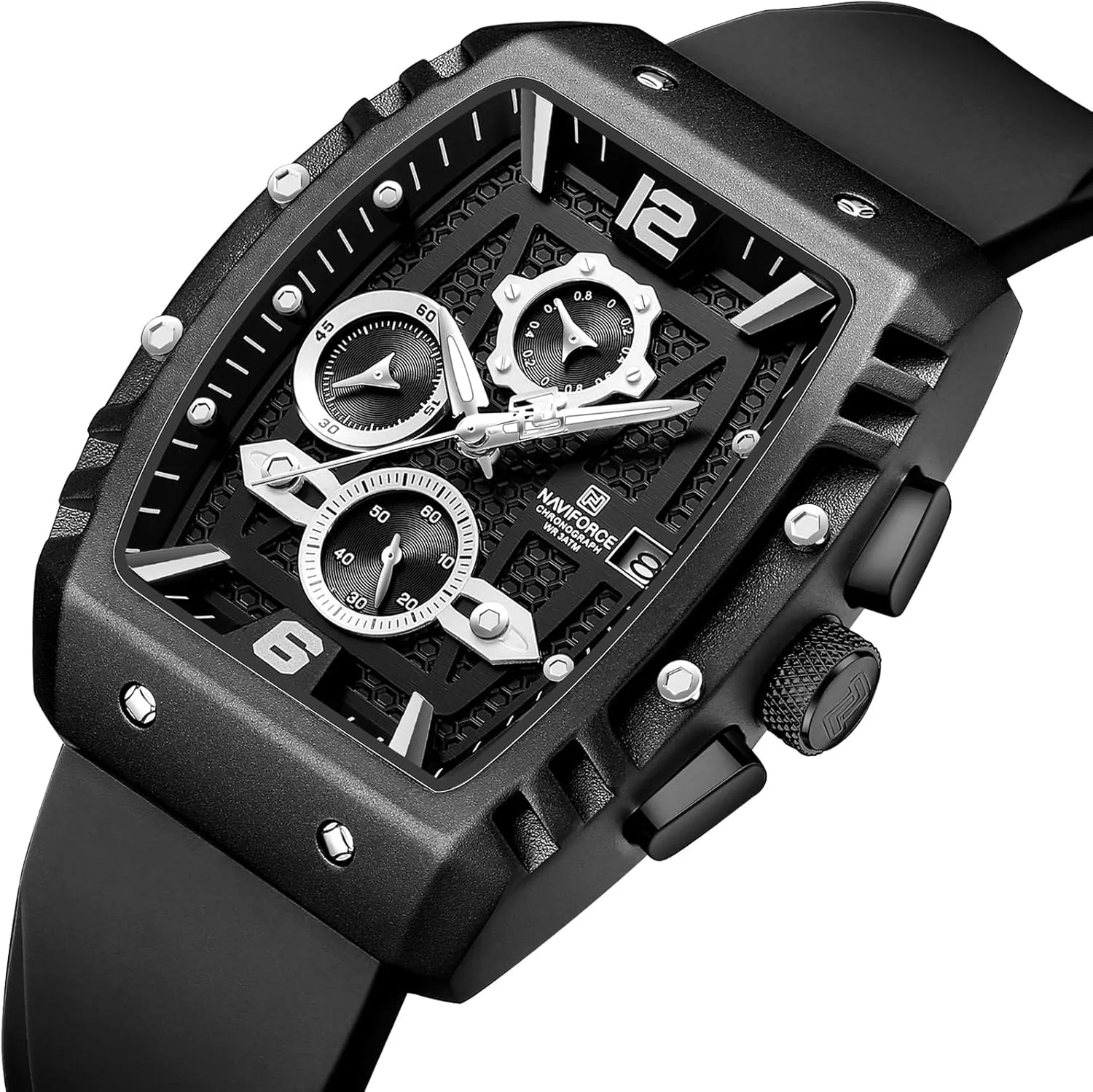 NAVIFORCE Men Quartz Watch Auto Date Week Business Dress Analog Wrist Watches