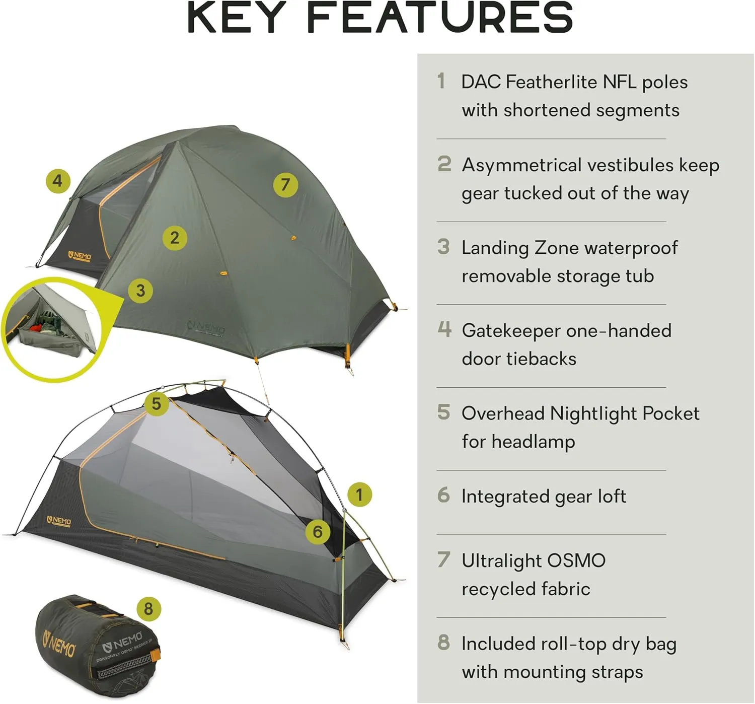 NEMO Equipment Dragonfly OSMO Ultralight Bikepacking Tent