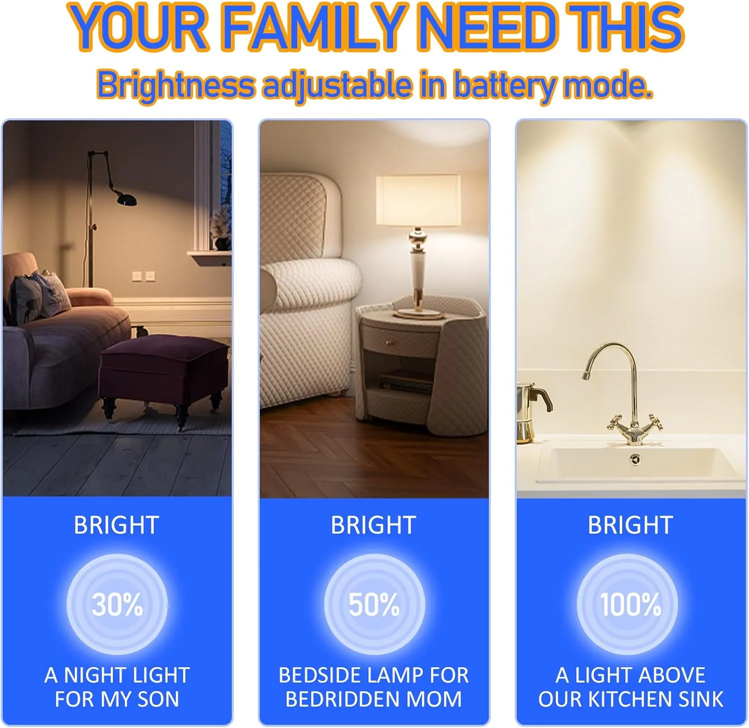 Neporal LITE Emergency Rechargeable Light Bulbs A19, Light Up to 48 hrs, Battery Operated Light Bulb, 5000K E26 LED Bulb, Emergency Lights for Home Power Failure