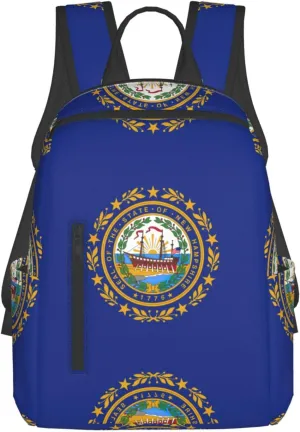 New Hampshire State Flag Lightweight Outdoor Backpack Functional Bag For Travel Work And Hiking Backpack For Men