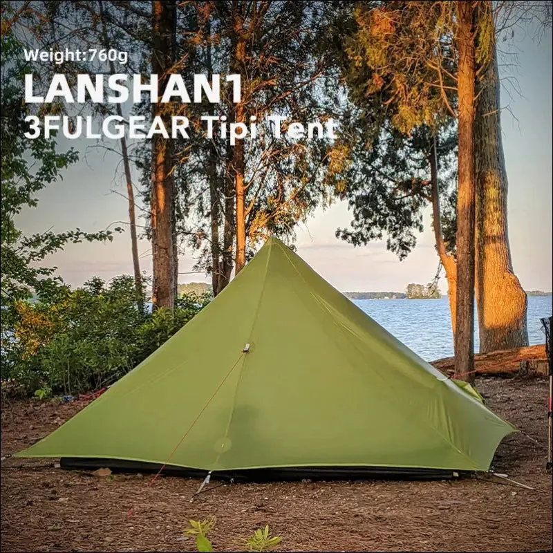 New version 230cm 3f ul gear lanshan 1 ultralight camping 3/4 season 15d silnylon rodless tent