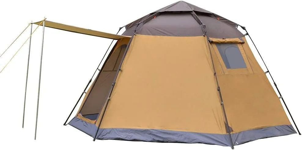NIEH 5-8 Person Fully Automatic Hexagon Camping Tent Instant Tents Sun Shelter Waterproof for Outdoor Sports Hiking Travel Rainfly