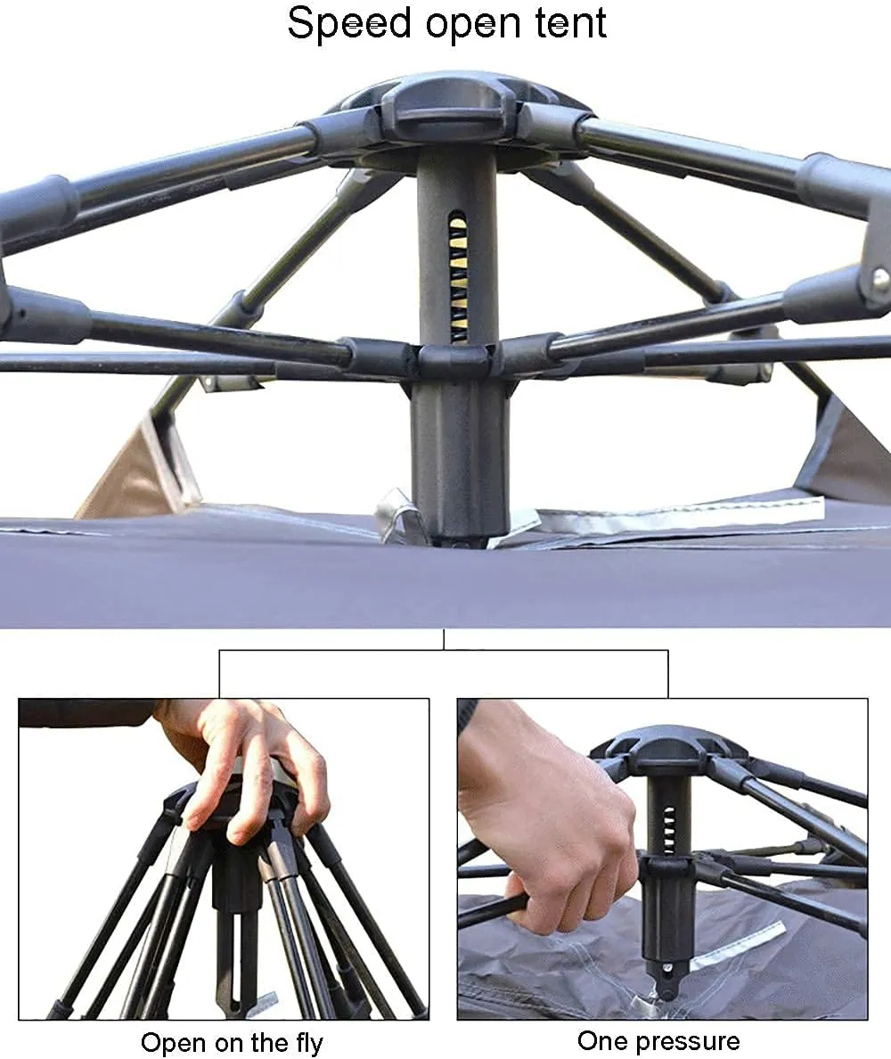 NIEH 5-8 Person Fully Automatic Hexagon Camping Tent Instant Tents Sun Shelter Waterproof for Outdoor Sports Hiking Travel Rainfly