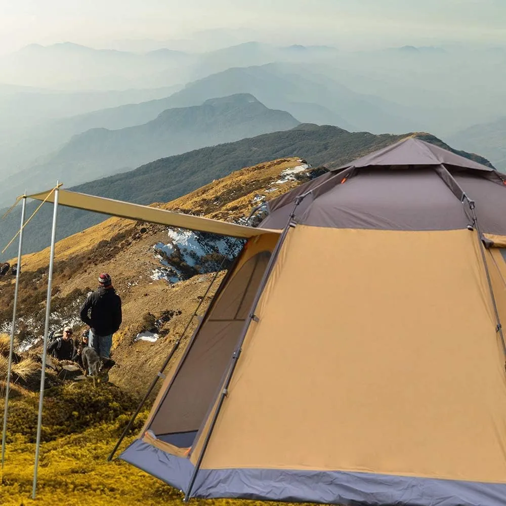 NIEH 5-8 Person Fully Automatic Hexagon Camping Tent Instant Tents Sun Shelter Waterproof for Outdoor Sports Hiking Travel Rainfly