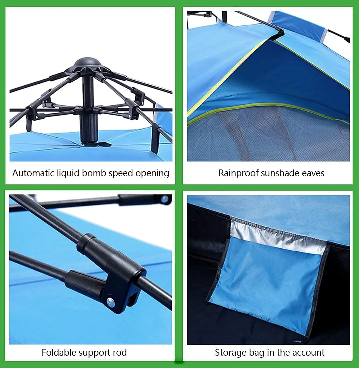 NIEH Outdoor Camping Tent Family Waterproof Camping Tents Easy Setup with Moisture-Proof pad Tent Sun Shade 2/3／4 Person