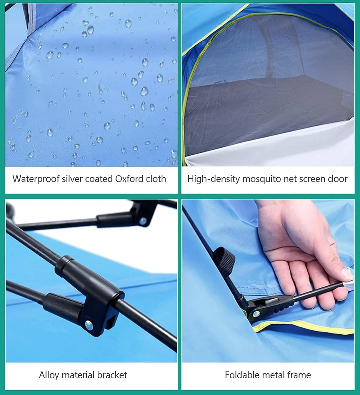 NIEH Outdoor Camping Tent Family Waterproof Camping Tents Easy Setup with Moisture-Proof pad Tent Sun Shade 2/3／4 Person