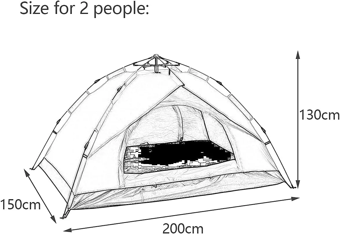NIEH Outdoor Camping Tent Family Waterproof Camping Tents Easy Setup with Moisture-Proof pad Tent Sun Shade 2/3／4 Person