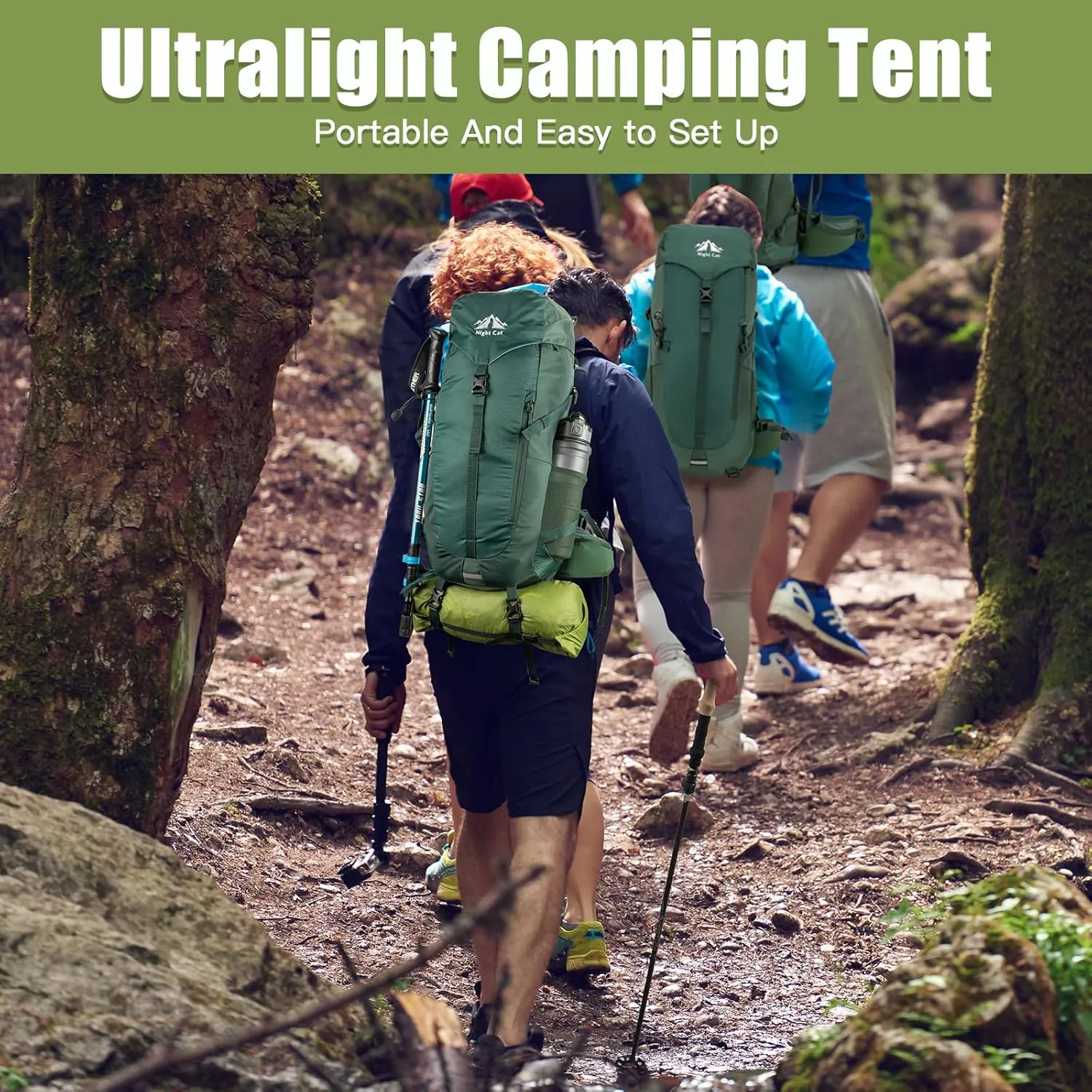 Night Cat Ultralight Tent 1 Person for Professional Backpacker Hiker 2 LBS Only Lanshan Backpacking Bivvy Ground Tent Heavy Rain Waterproof Trekking Pole Not Included