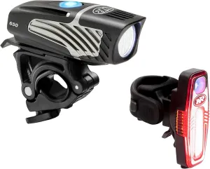 NiteRider Lumina Micro 650 Front Bike Light Sabre 110 Rear Bike Light Combo Pack, Black (7711)