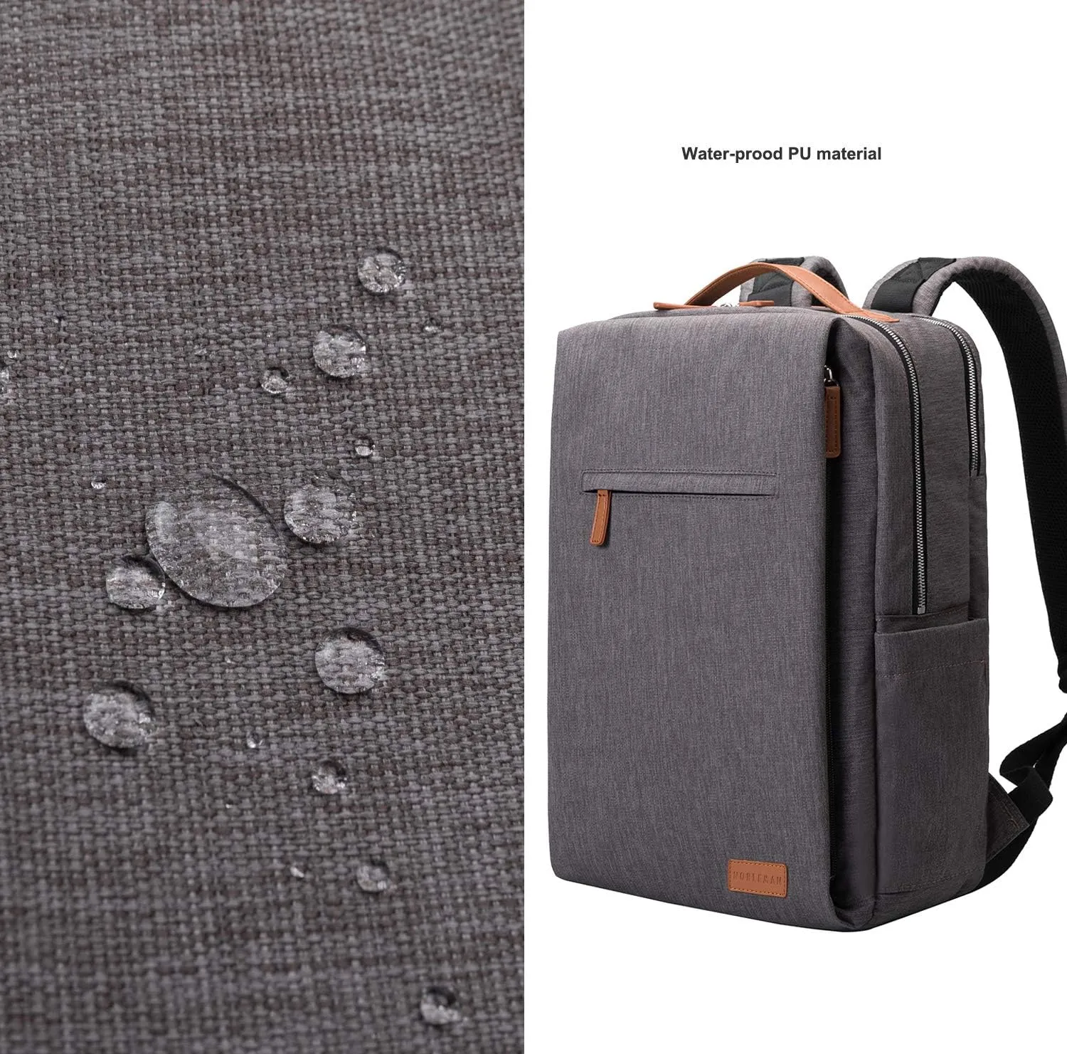 NOBLEMAN Backpack For Women Men, Business Backpacks, Water-resistent college Backpack, 15.6 Inch Laptop Backpack with USB charging port for traveling(Grey)
