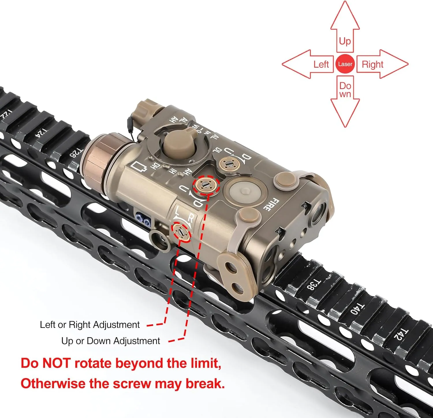 NOBUHIRO Upgrade Metal Airsoft PEQ Box Tactical Aiming Laser Sight, 10 Modes with Red/Green Laser White Light IR Laser for Strobe/Constant/Momentary Modes, Fit for AEG GBB CQB Picatinny Rail
