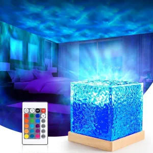 Northern Lights Projector - Rotating Ocean Wave Projector,16 Colors Changing Water Wave Lamp with Remote for Bedroom, Kids Room, Party, Bars, Game Rooms (Large Ocean)