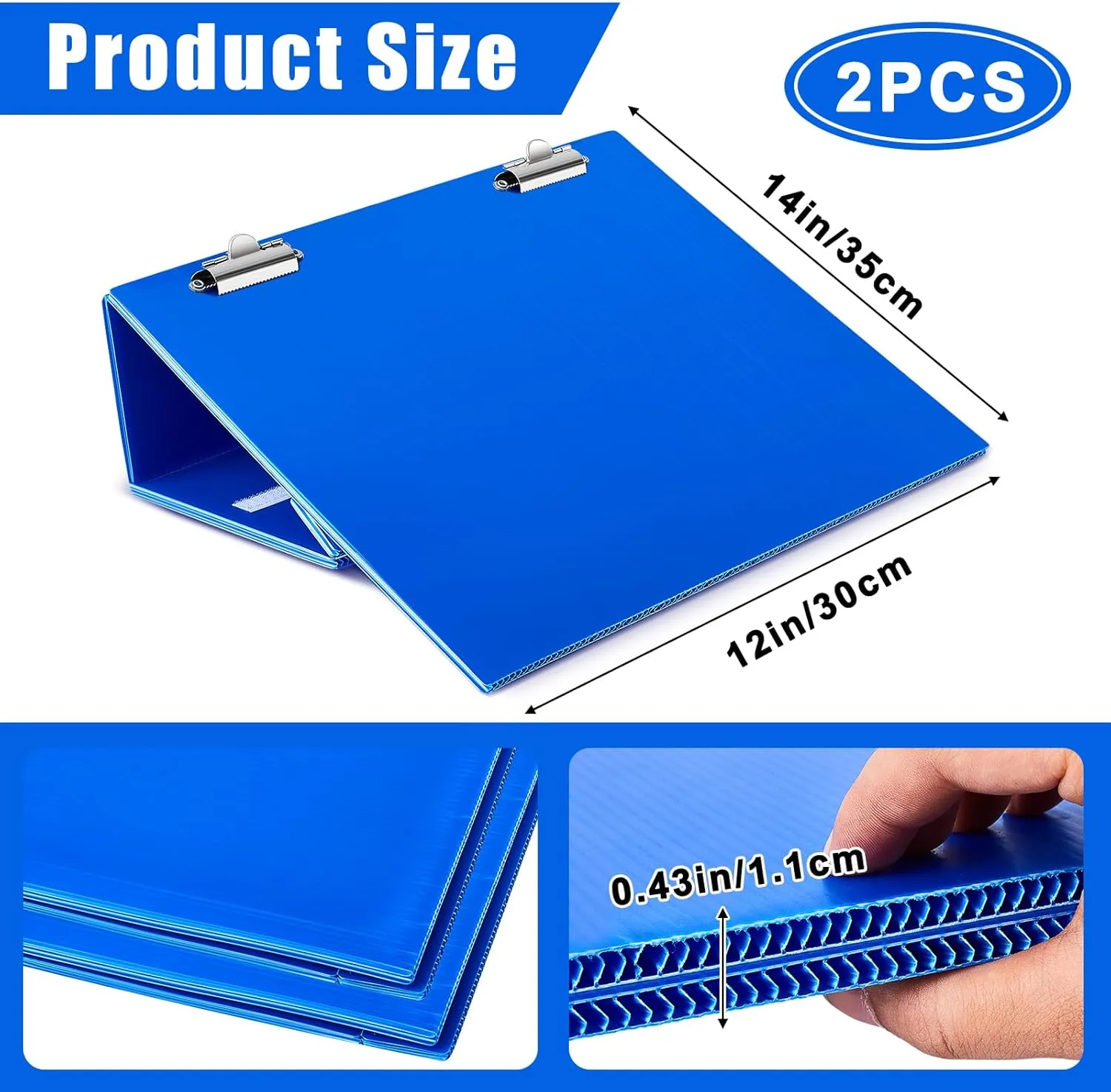 Nuanchu 2 Pcs Folding Slant Board for Writing 14 x 12 Inch Large Slanted Clipboard Adjustable Tilted Writing Board Sloped Surface to Improve Handwriting Legibility Endurance for Office Reading