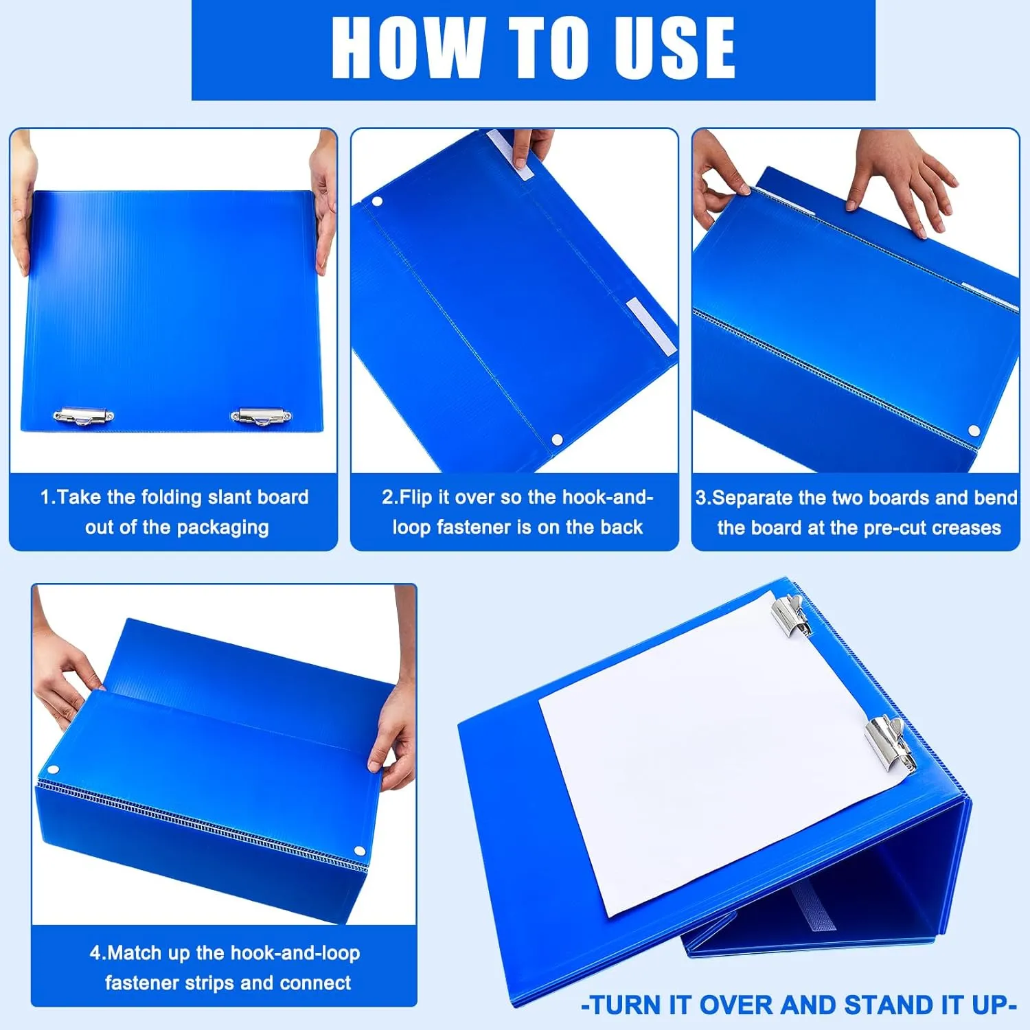 Nuanchu 2 Pcs Folding Slant Board for Writing 14 x 12 Inch Large Slanted Clipboard Adjustable Tilted Writing Board Sloped Surface to Improve Handwriting Legibility Endurance for Office Reading