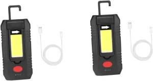 NUOBESTY USB Rechargeable Magnetic Portable Cob Camping with Battery Indicator Versatile LED Flashlight for Emergency Workshop and Outdoor Use