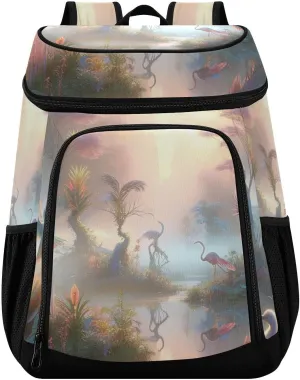 ODAWA Cooler Backpack Waterproof Beach Cooler Bag Lakeside Scenery Lunch Backpack Lightweight Camping Bags