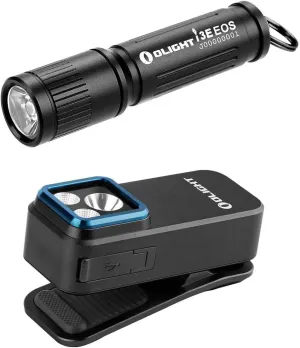 OLIGHT i3E EOS PMMA TIR Lens AAA EDC Flashlight Bundle with Oclip Pro Flash Light Clip-on Light
