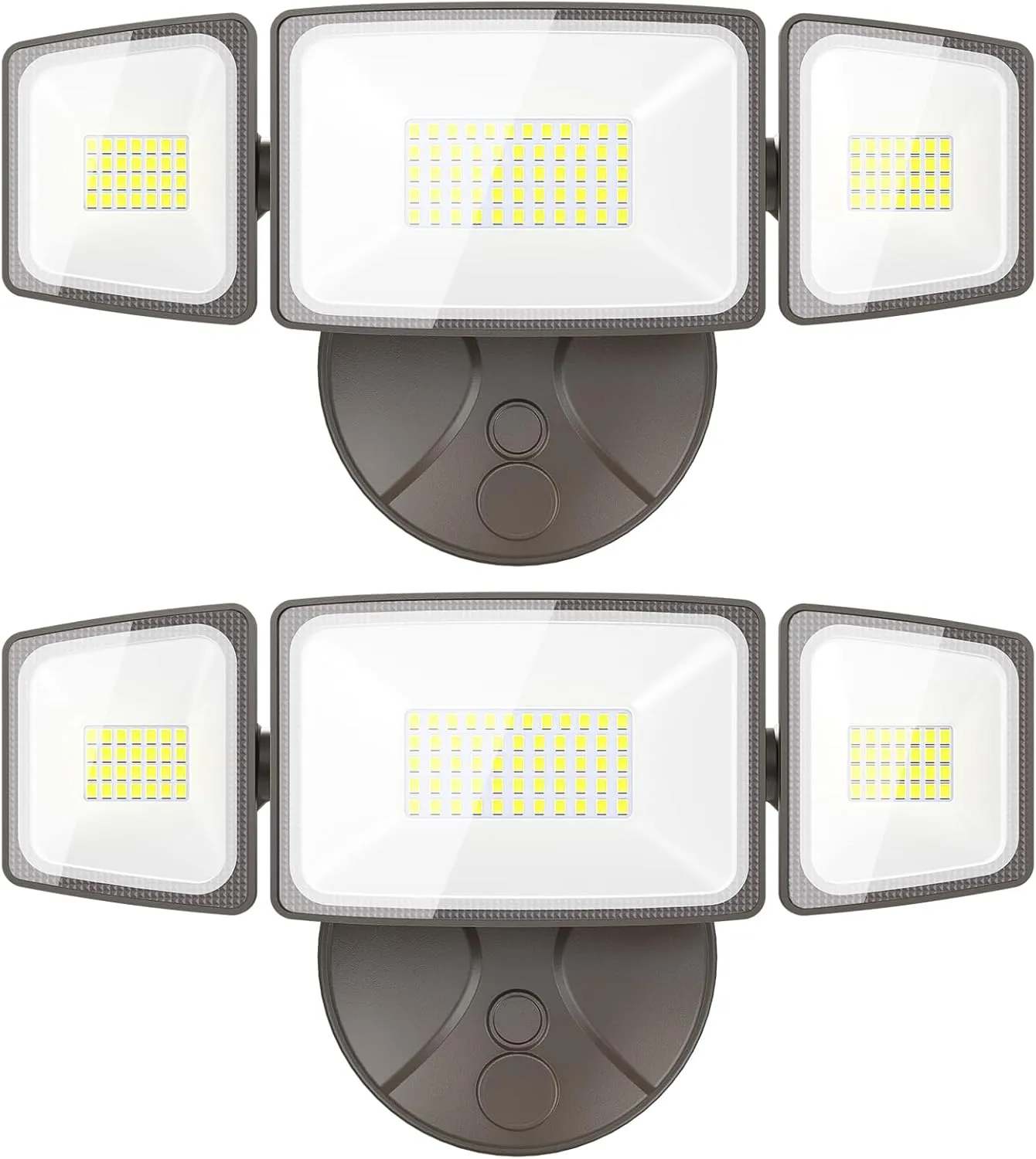 Onforu 2 Pack 60W Flood Lights Outdoor, 6000LM LED Floodlights Switch Controlled, IP65 Waterproof Exterior Lighting Fixture with 3 Adjustable Heads, 6500K Security Light for Eave Garage Yard