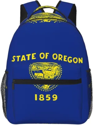 Oregon State Flag Backpack, suitable for light travel, daily multi-purpose bag, suitable for commuting, cycling, work