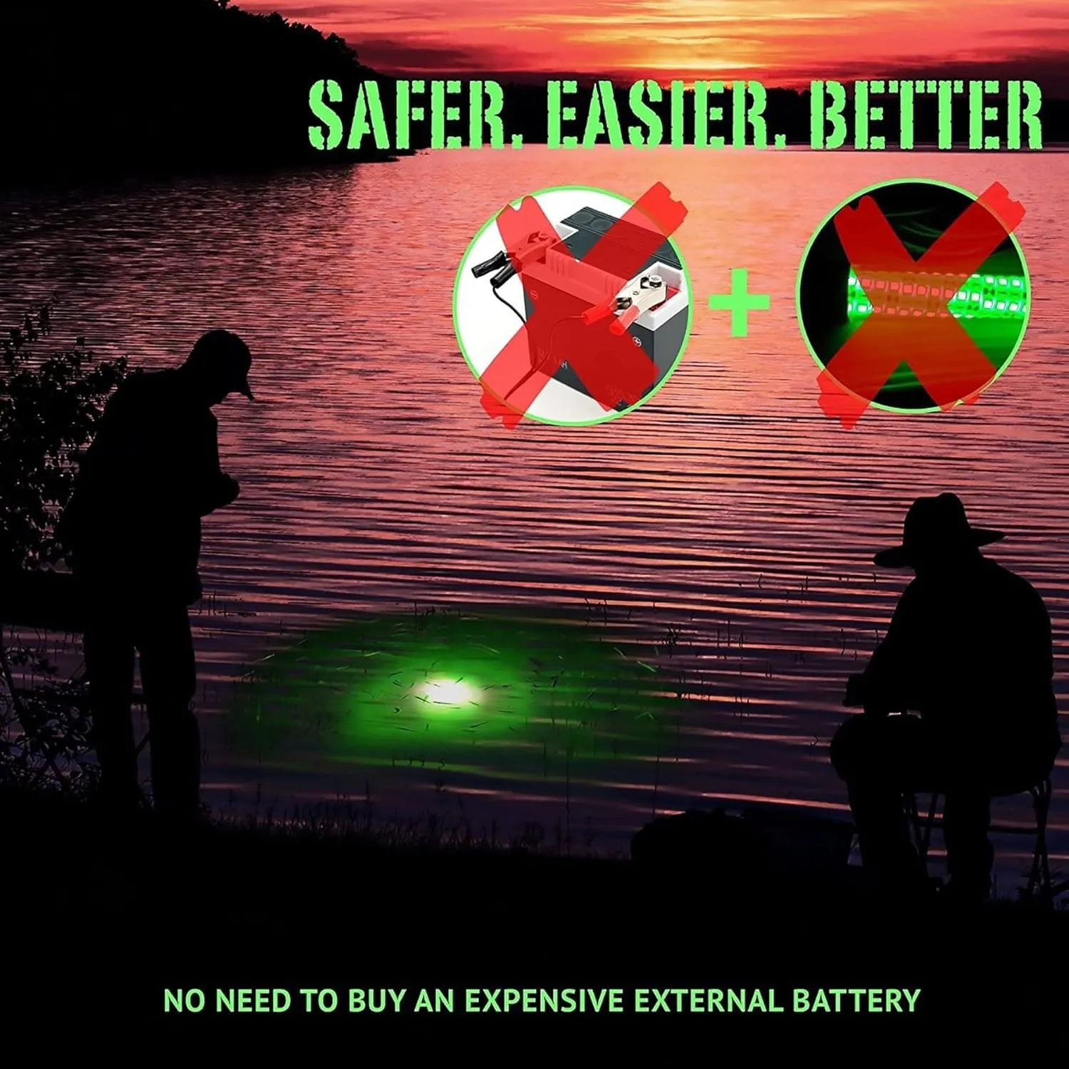 OROOTL LED Underwater Fishing Light, 4 Pack Deep Drop Fishing Lights Waterproof Fish Night Light Attractive Flashing Green White Red Blue Bait Lure Lamp Accessories
