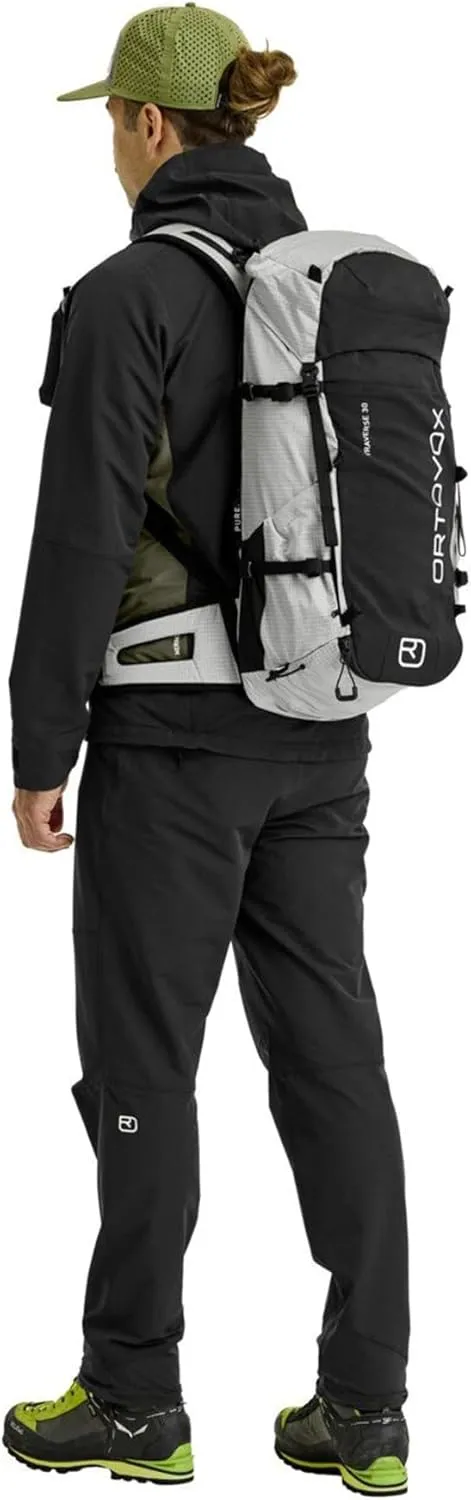 Ortovox Traverse Pure 30L Alpine Climbing Backpack with Shorter Back Lengths for Men & Women - Grey Marble - 30 Liter