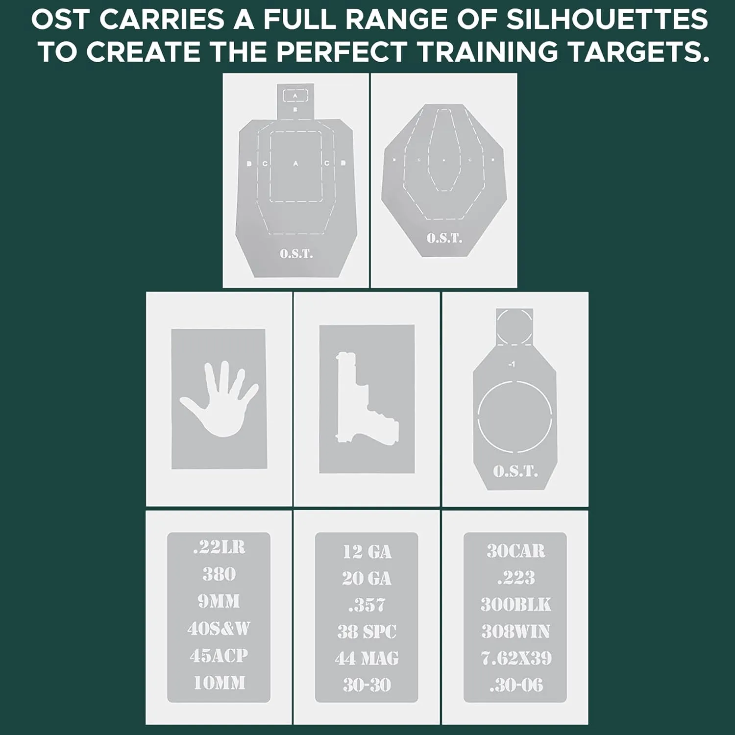 OST Silhouette Stencil Kit | Large Cardboard Silhouette Targets | Range Accessories