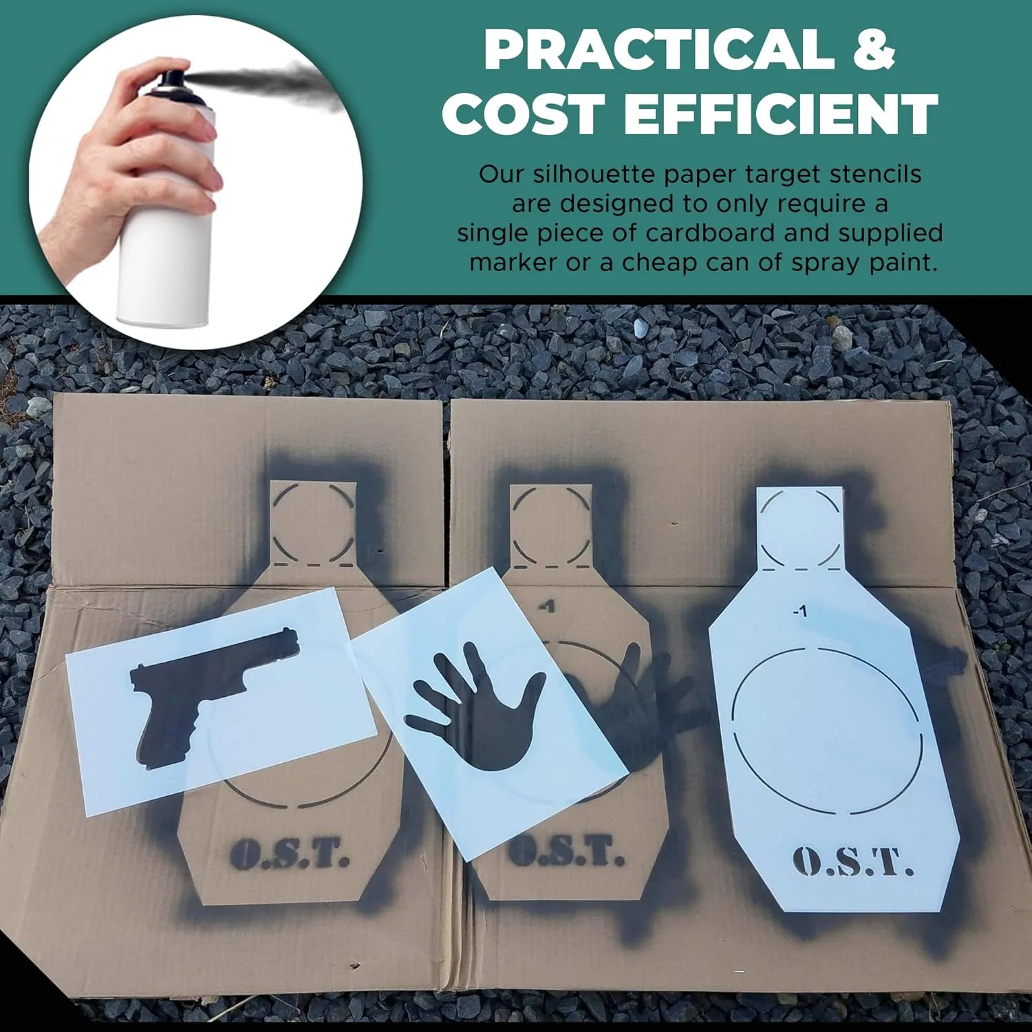 OST Silhouette Stencil Kit | Large Cardboard Silhouette Targets | Range Accessories
