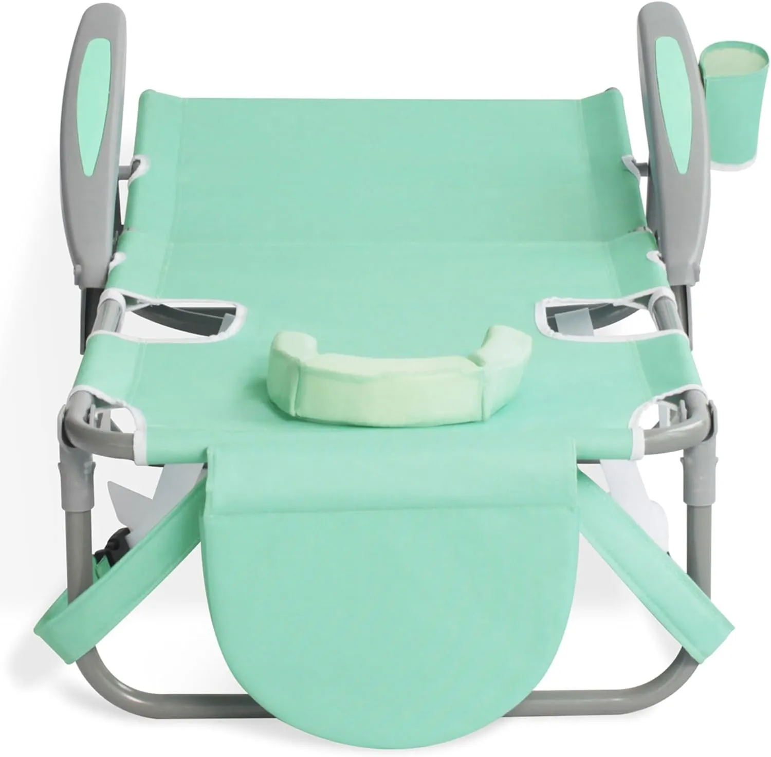 Ostrich Lightweight Portable Outdoor On Your Back Folding Chair for Relaxing with 5 Seat Adjustment Backpack Straps and Cup Holder, Teal (4 Pack)
