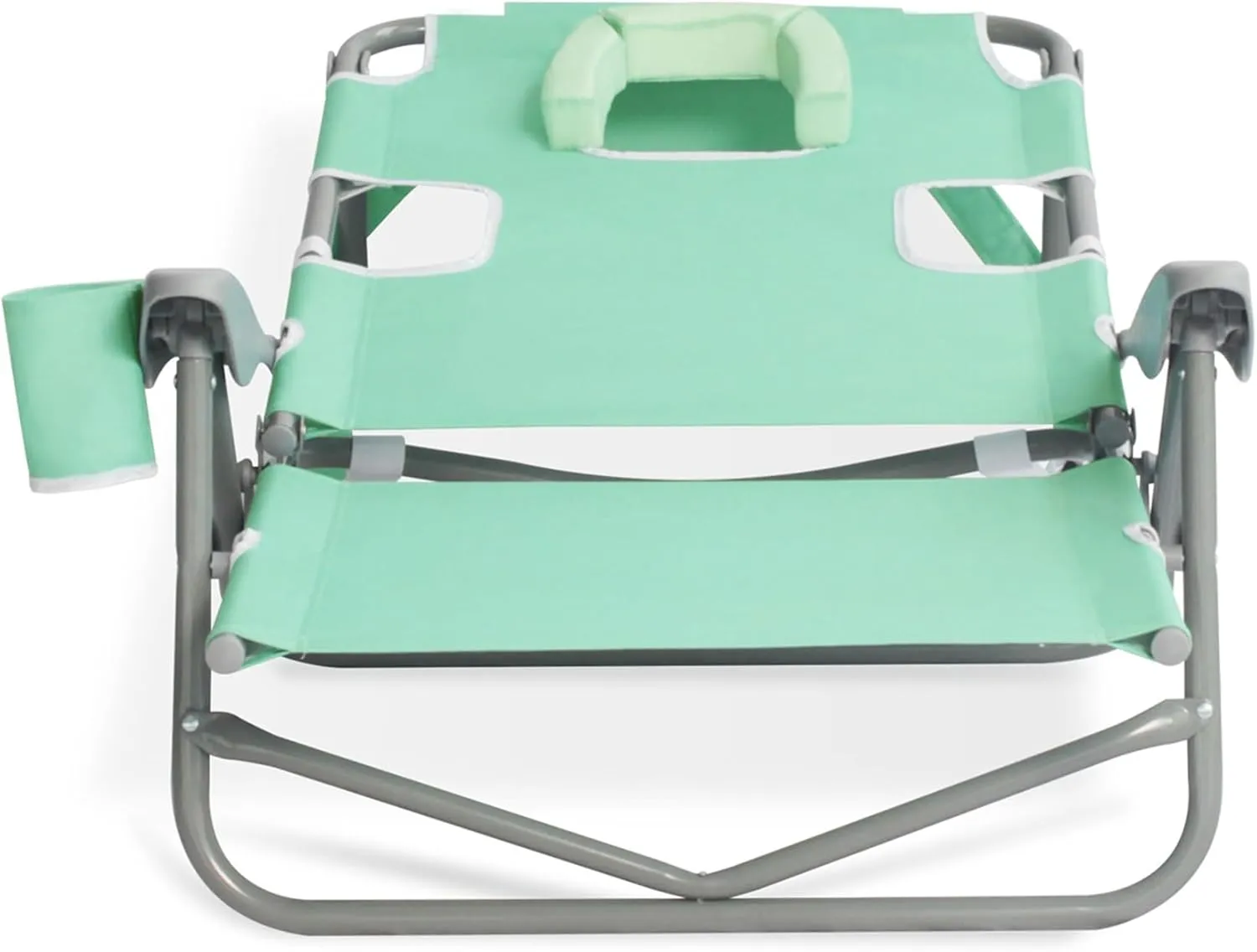 Ostrich Lightweight Portable Outdoor On Your Back Folding Chair for Relaxing with 5 Seat Adjustment Backpack Straps and Cup Holder, Teal (4 Pack)