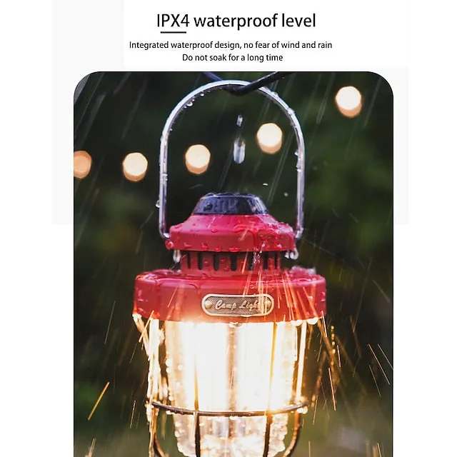Outdoor Camping Light LED Retro Horse Lantern Portable Tent Light Convenient USB Rechargeable Camping Lantern