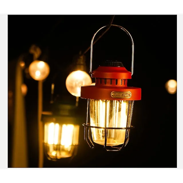 Outdoor Camping Light LED Retro Horse Lantern Portable Tent Light Convenient USB Rechargeable Camping Lantern